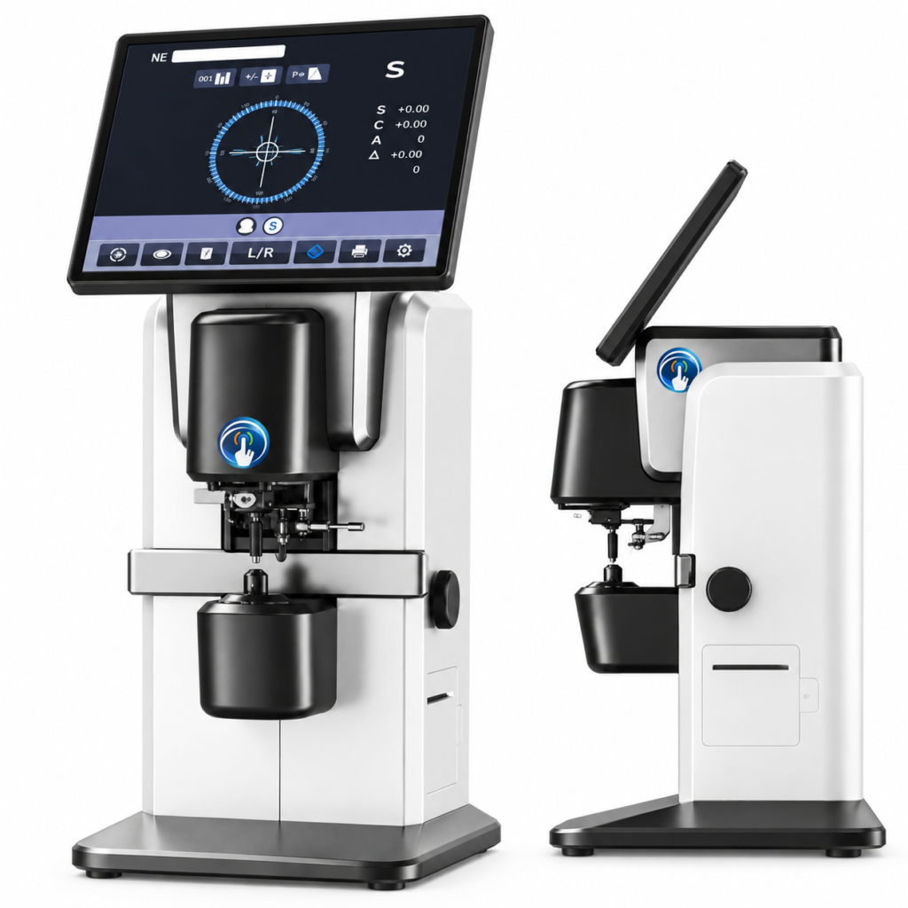 FL-920 integrated lens analyzer shown from front and side
