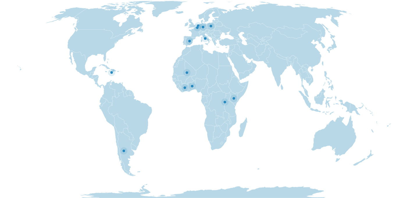 About 1 Mapa mundial ilustrativo de los mercados internacionales atendidos