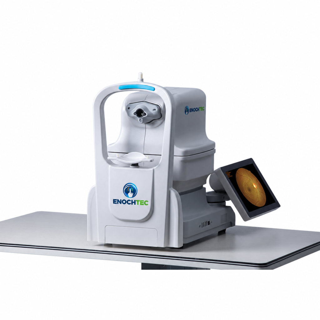 ENOCHTEC YDC-3100 non-mydriatic fundus camera, front three-quarter view