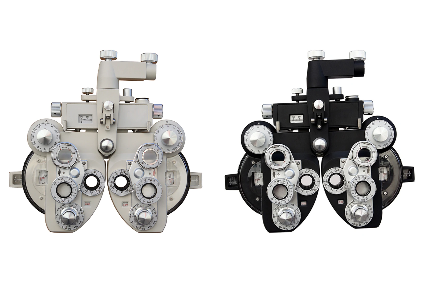 FO-600 manual phoropter shown in black and white configurations